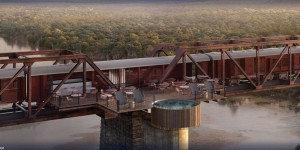  Vacation Hub International | Kruger Shalati - Train on the Bridge Room